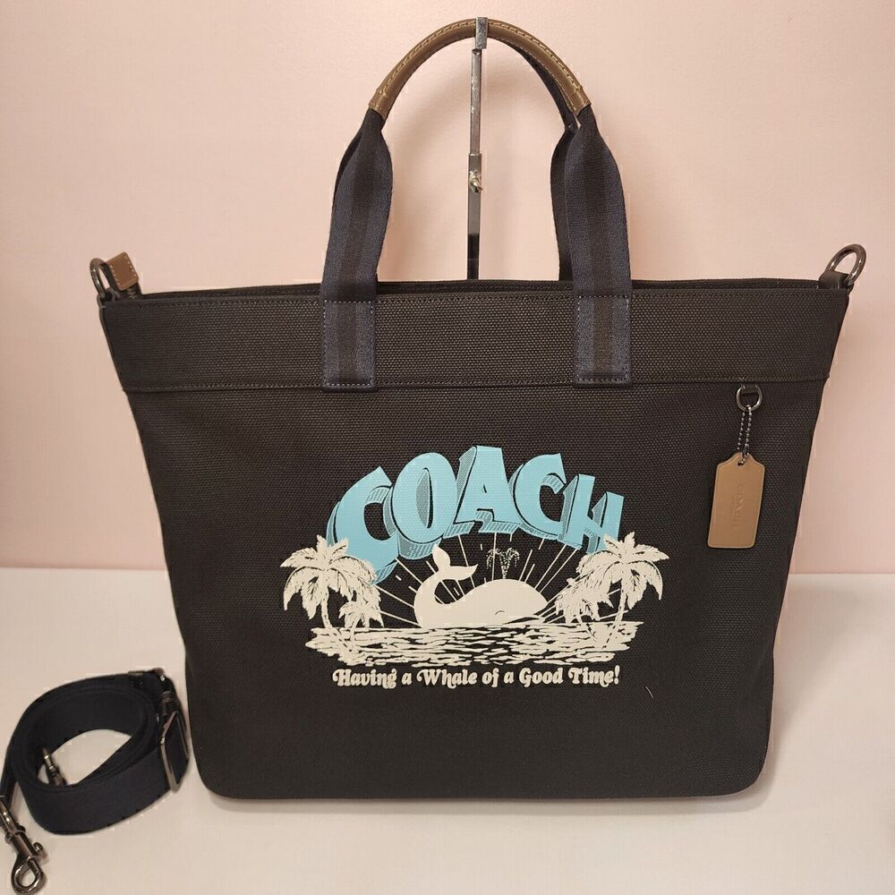 NWT Coach CT899 Tote Bag 38 With Whale Graphic